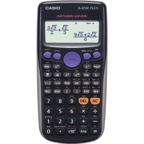 CASIO FX-82DE Plus wissenschaftlicher Taschenrechner / Schulrechner mit 252 Funktionen und natürlichem Display, Batteriebetrieb