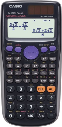 CASIO FX-85DE Plus wissenschaftlicher Taschenrechner / Schulrechner mit 252 Funktionen und natürlichem Display, Solar/Batterie