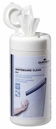 Durable 575902 Whiteboard Clean Reinigungstücher, Spenderbox à 100 Stück, weiß