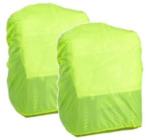 Doppelpack Hama Regenschutz- und Sicherheitshülle für Schulranzen & Rucksäcke – auffälliger Signalfarbe, Gummizug & Aufbewahrungstasche, gelb (2er Pack)