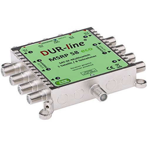 DUR-line MSRP 58 eco – Multischalter für 8 Teilnehmer – Geringe Stromaufnahme – 0 Watt Standby Multiswitch [Digital, HDTV, FullHD, 4K, UHD]