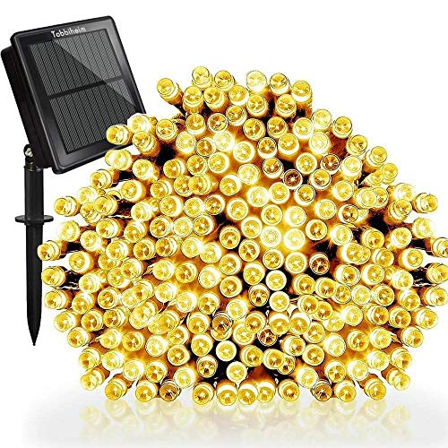 Tobbiheim Solar Lichterkette Außen 200 LED 22 Meter Wasserdicht IP65