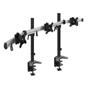 HFTEK 3-Fach Monitorarm-Halterung Halter Tischhalterung für 3 Monitore von 15 – 34 Zoll mit Tisch-Klemme – VESA-Lochmuster 75 / 100 (MP230C-XL)