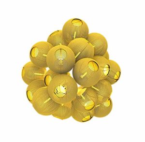 Gresonic 20er LED Lichterkette Lampion/Laternen Deko für Garten Weihnachten Party Hochzeit Innen und Außen mit dem Stecker (Warmweiss, Netzanschluss)