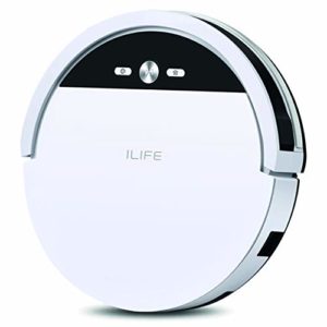 ILIFE V4 Saugroboter mit bürstenloser Direktabsaugung | Ideal für Tierhaare und Hartböden | Leistungsstarker Max-Modus | Beutellos | mit Ladestation | Automatischer Staubsauger Roboter mit Fallschutz