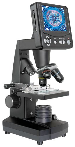 Bresser Durchlicht und Auflicht LCD-Mikroskop 50x-500x, (2000x digital),5 Megapixel Sensor und 8.9cm (3.5