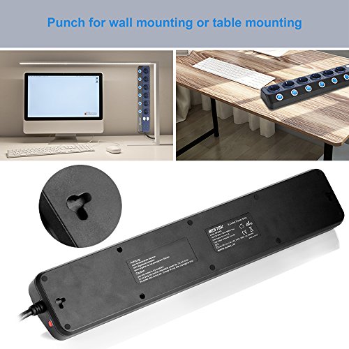 6-in-1 Steckdosenleiste Mit USB-C & USB-A - Tragbarer Steckdosenadapter 3500W