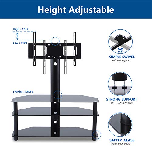 RFIVER Universal TV Ständer Rack Fernsehtisch Fernsehschrank Eckschrank