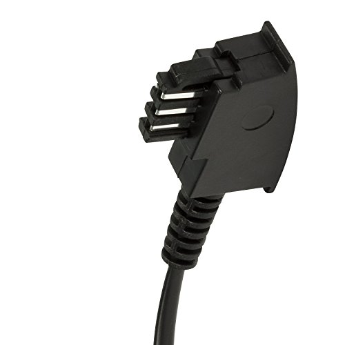 Telefonkabel 3,0m RJ12 Auf RJ45 - Flachkabel Schwarz Vergoldete Kontakte