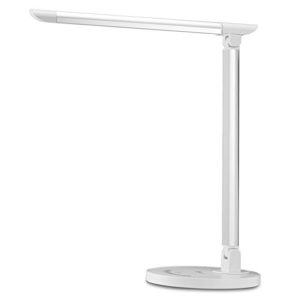 TaoTronics Schreibtischlampe LED 12W Büro Tischleuchte 5 Farb und 7 Helligkeitsstufen dimmbar Memory-Funktion USB-Anschluss für Aufladung des Smartphones Tischlampe Augenschutz Touchfeldbedienung