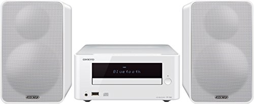 Onkyo CS-265(W) CD HiFi Minisystem (CD Player, MP3, Radio, 2 x 20 W Ausgangsleistung, Zweiwege Lautsprecher, Bluetooth, NFC, Musik streamen, USB/Audio in, iPhone kompatibel), Weiss