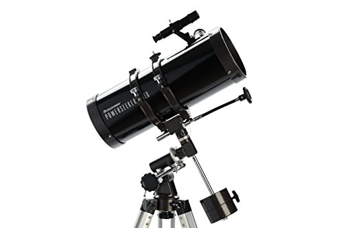 Celestron PowerSeeker 127 EQ – Teleskop für Einsteiger / 127mm Spiegeldurchmesser – 1000mm Brennweite – Komplettset inkl. Aluminiumstativ, Montierung, 2 Okularen, 3x Barlowlinse und Sucher 5×24