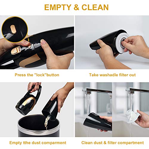 Wiederaufladbarer Auto-Handstaubsauger Mit LED-Licht - Inklusive Zubehör