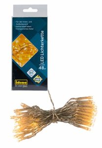 Idena 30437 – LED Lichterkette mit 48 LED in warm weiß, mit 6 Stunden Timer Funktion, Batterie betrieben, für Partys, Weihnachten, Deko, Hochzeit, als Stimmungslicht, ca. 4,06 m