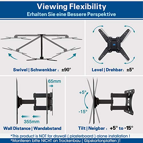 Mounting Dream TV Wandhalterung Schwenkbar Neigbar Ausziehbar