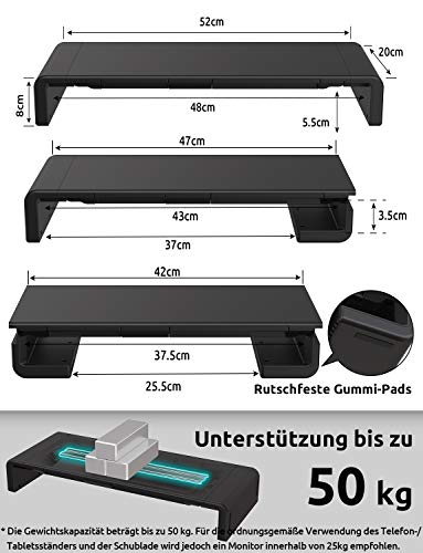 Wearson Flacher Monitorständer WS-03A2 - Faltbarer VESA Ständer Für 10-27 Zoll Monitore