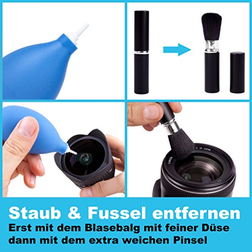 NEEWER 5-in-1 Kamera Reinigungsset - Objektivpinsel + Blasebalg + Sensortupfer