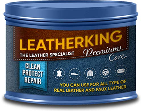 LeatherKing – Natürliche Anti-Aging Lederpflege, 350ml | Lederbalsam für Auto, Lederjacke, Handtaschen, Ledercouch, Schuhe, Pferde Sattel und vieles mehr – Premium Lederfett (1 Dose)