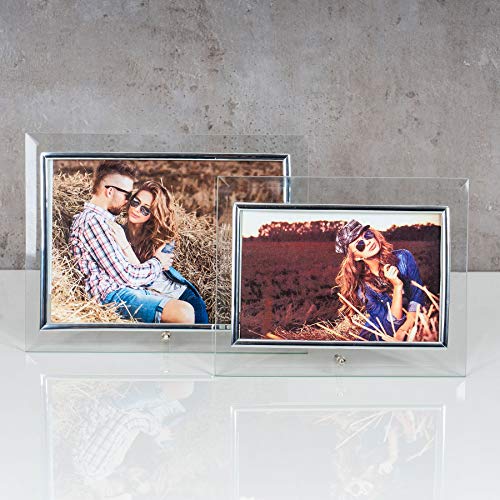 Glitzernde Fotorahmen Aus Glas – 10x15 Cm, 2er Set, Silberfarben