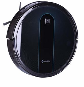 Coredy Saugroboter R650 mit Boost Intellect, Abwaschbarer Filter, 1600Pa Saugkraft, inklusive Abgrenzungsstreifen, Super Leise, Slim, Automatischer Staubsauger Roboter, für Hartböden und Teppiche