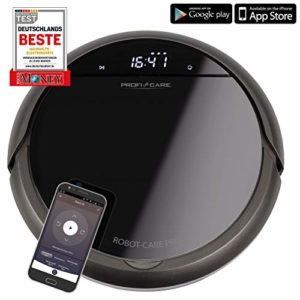 ProfiCare PC-BSR 3043, Selbstaufladender Staubsaugroboter mit WiFi-App und Fernbedienung, Starke Saugleistung, HEPA Filter, ca. 120 min. Akkulaufzeit, VOICE CONTROL via AMAZON ALEXA & GOOGLE ASSISTANT