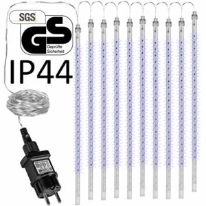 VOLTRONIC® LED Meteorschauer Lichterkette für innen und außen, Varianten: 240 LED / 480 LED, erhältlich in warmweiß/kaltweiß/blau, IP44, Adapter GS geprüft, Länge: 3m + 5m Zuleitung, Meteor-Shower