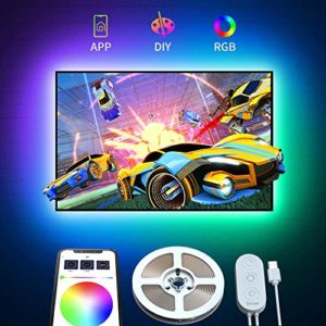 TV Hintergrundbeleuchtung mit APP, Govee 2M USB LED Fernseher Beleuchtung Kit, TV Beleuchtung RGB LED Streifen für 45-55 Zoll HDTV, PC Bildschirm, Aktualisiert