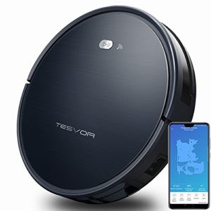 Staubsauger Roboter,Tesvor WLAN Saugroboter mit Raumkarte in Echtzeit Starkleistung Roboterstaubsauger Tierhaare und Allergene Optimiert für Teppich & Glattböden Kompatibel mit Alexa und APP-Steuerung