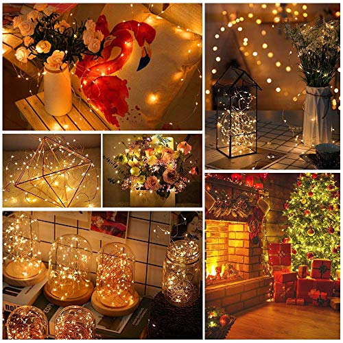 LED Lichterkette 10m Batterie - 100 LED Mit Fernbedienung Für Innen & Außen