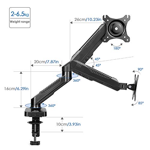 SANODESK S8 Monitorarm Mit Gasfeder - Höhenverstellbar Für 19-35 Zoll Bildschirme