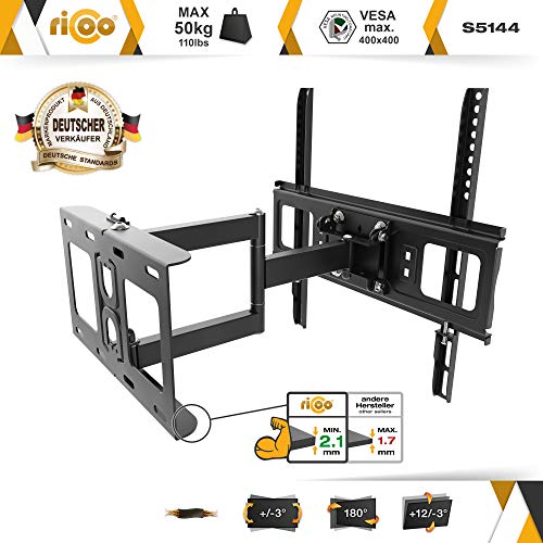 RICOO S5144, TV Wandhalterung, Schwenkbar, Neigbar, Universal für 30-55