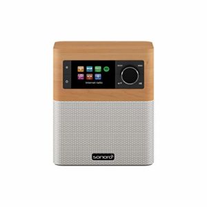 sonoro Stream Küchenradio Streaming+ (FM/DAB+, AUX, Bluetooth, Spotify, Amazon Music, Deezer) Ahorn/Weiß – Internet-Radio für Küche und Bad