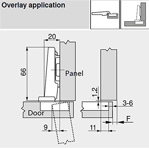 Blum Küchenschrank Schranktür Scharniere Voll Vorliegend Montageplatte