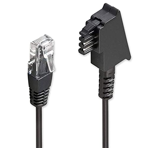 PerfectHD TAE Kabel | 3m | TAE-F Stecker auf RJ45 Stecker | Anschlusskabel Telefonkabel | DSL ADSL VDSL | Router Modem Fritzbox Telefon | Schwarz | Länge: 3 Meter
