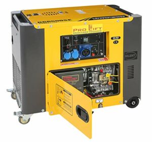 Pro-Lift-Montagetechnik Stromerzeuger Silent Diesel Generator Aggregat 5,5kW 230V E-Starter Notstromaggregat 5500W luftgekühlt Stromgenerator Rollen