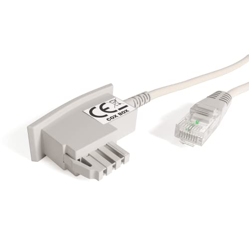 COXBOX 10 m DSL Kabel Fritzbox, Speedport, Easybox – TAE Kabel RJ45 weiß – VDSL ADSL WLAN Router-Kabel mit galvanischer Signatur für effektiven Schutz vor Störeinflüssen