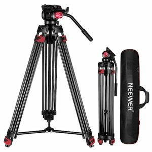 NEEWER 200cm Videostativ, Robustes Kamerastativ aus Aluminiumlegierung mit 360° Fluidkopf, Schnellwechselplatte kompatibel mit Canon Nikon Sony und Anderen DSLR-Kamera-Camcordern, 8kg Belastbarkeit