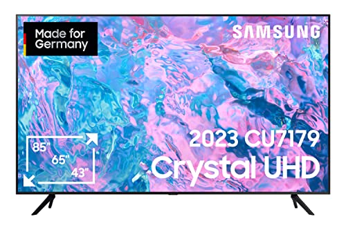 Samsung Crystal UHD CU7179 65 Zoll Fernseher (GU65CU7179UXZG, Deutsches Modell), PurColor, Crystal Prozessor 4K, Motion Xcelerator, Smart TV [2023], Schwarz
