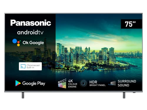 Panasonic TX-75LXW724 189 cm LED Fernseher (75 Zoll, HDR Bright Panel, 4K Ultra HD, Triple Tuner, HDMI, USB, Smart TV), Silber, 75 Zoll – 189 cm