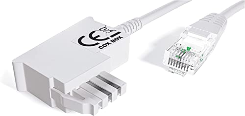 COXBOX 20 m DSL Kabel Fritzbox, Speedport, Easybox – TAE Kabel RJ45 weiß – VDSL ADSL WLAN Router-Kabel mit Twisted Pair für eine zuverlässige Verbindung