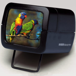 Dia-Betrachter "diascop mini 3" mit 3fach vergrössernder Doppellinse. (Ersatzlampe: # 2107)