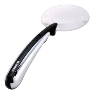 Handlupe mit LED-Beleuchtung, Vergrößerung 2,4-fach, inkl. Batterien