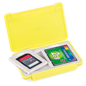 Speicherkartenbox für 2 Speicherkarten SD oder CompactFlash, neon-gelb