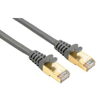 CAT-5e-Netzwerkkabel STP, vergoldet, geschirmt, Grau, 20,00 m