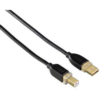 USB-2.0-Kabel, vergoldet, doppelt geschirmt, 1,80 m, Schwarz