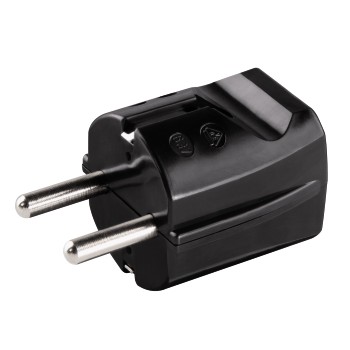 Schutzkontakt-Stecker, Schwarz