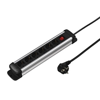 Steckdosenleiste Pro-S 60S, 6-fach, Schwarz/Silber, 1,5 m
