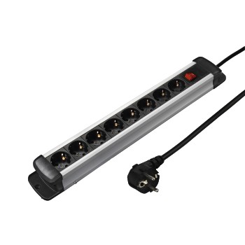 Steckdosenleiste Pro-S 80S, 8-fach, Schwarz/Silber, 1,5 m