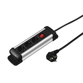 Steckdosenleiste Pro-S 30S, 3-fach, Schwarz/Silber, 3,0 m