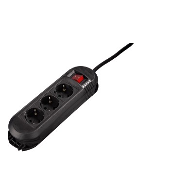 Steckdosenleiste Colour, 3-fach, Schwarz, 1,5 m